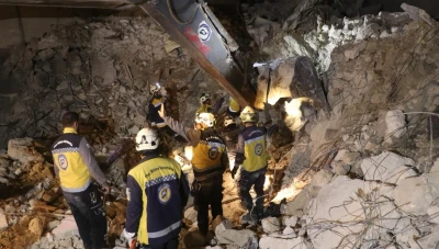 ارتفاع حصيلة ضحايا انهيار مبنى في حي الأشرفية بحلب إلى أربعة