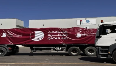 "قطر الخيرية"..قافلة مساعدات إنسانية تصل الجنوب السوري