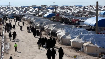 مغادرة  232 عائلة عراقية مخيم الهول  في الحسكة