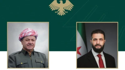 على خلفية مواجهات حلب..الشرع يتصل ببارزاني